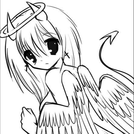 clean sketch halfbody